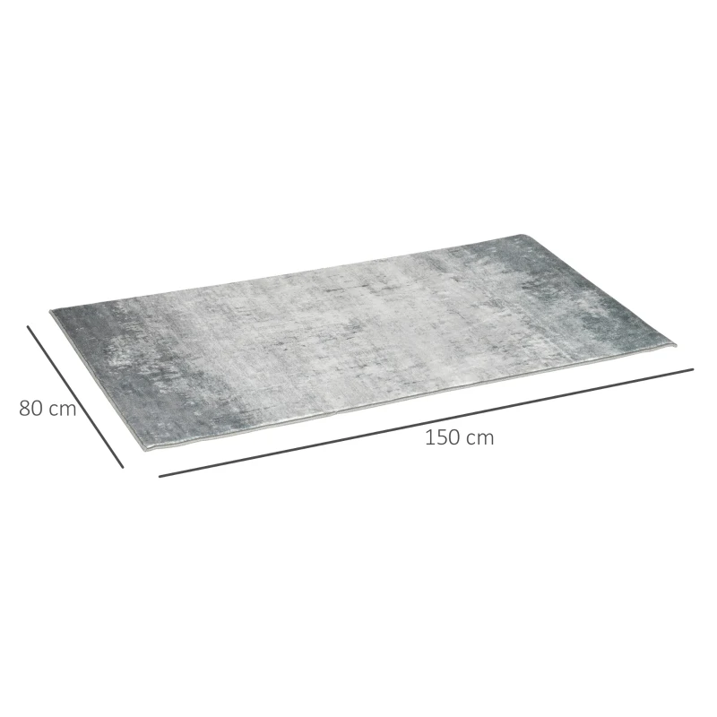 HOMCOM Grey Rug, Modern Render Area Rugs, Large Carpet for Living Room, Bedroom, Dining Room, 150 x 80cm