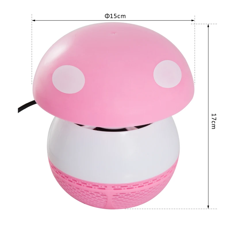 Destructeur d'insectes 3 W design champignon rose blanc