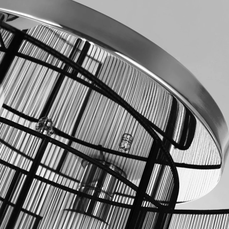 HOMCOM Modern Chandelier, Semi-Flush Mount Ceiling Light with 2 Light, E27 Bulb Base for Hallway, Dining Room, Living Room, White and Black