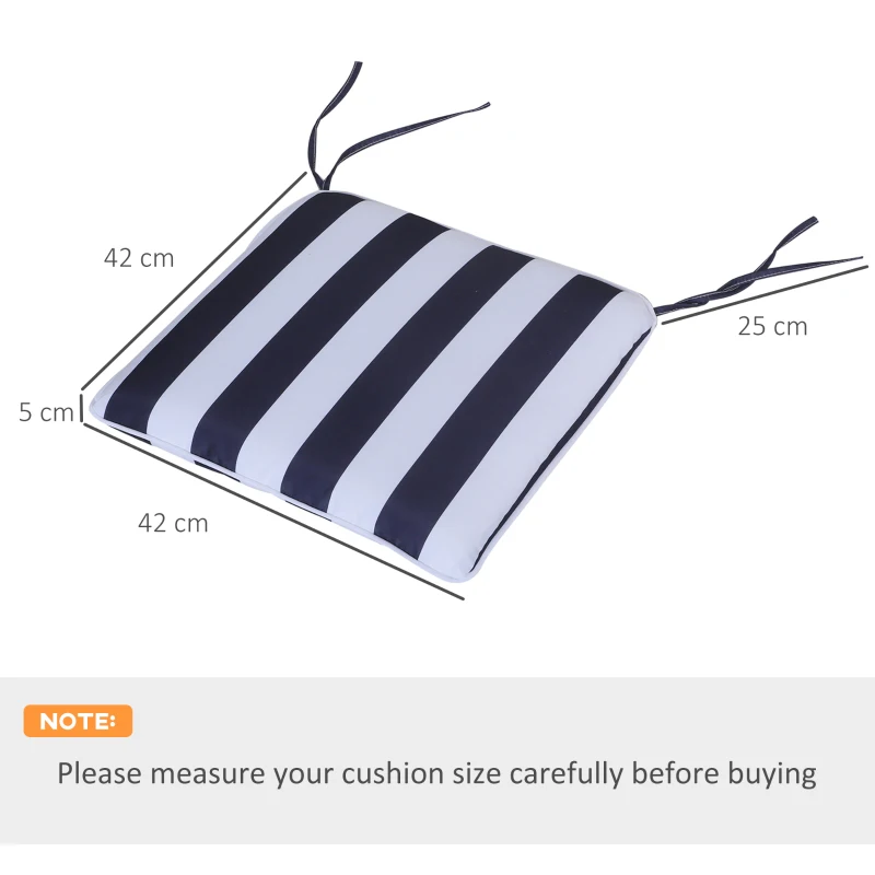 Outsunny Set de 6 Cojín para Silla de Comedor Acolchado Almohadillas de Asiento Desmontable y Lavable para Cocina Jardín 42x42x5cm