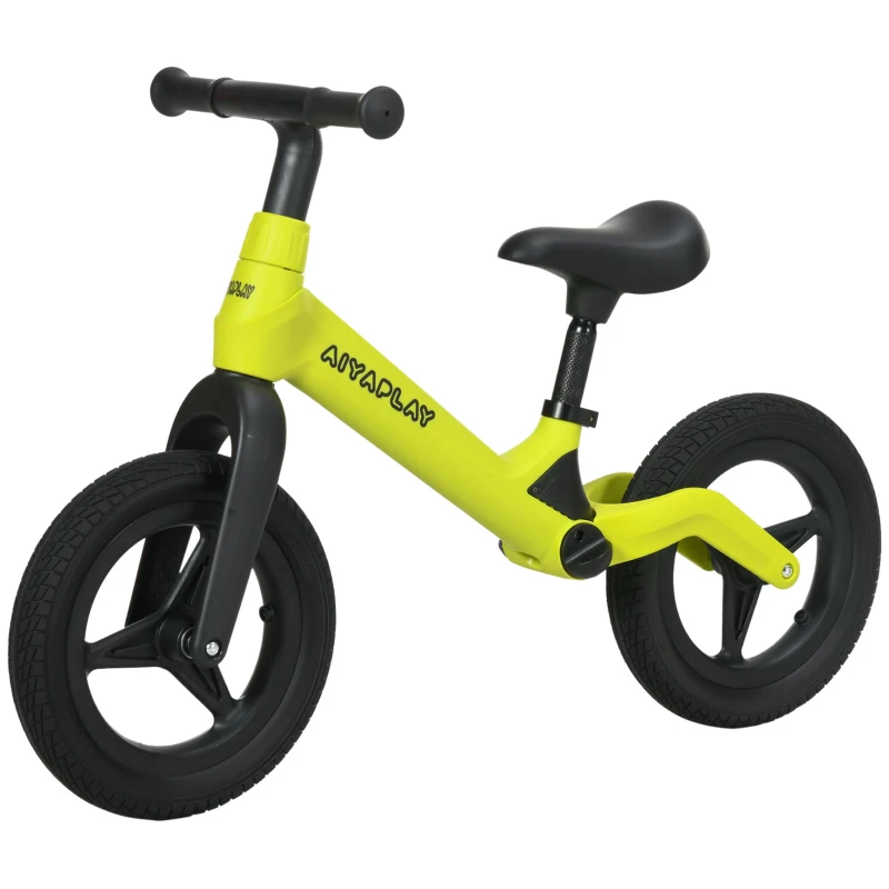 AIYAPLAY Balance Bike with Adjustable Seat and Handlebar, PU Wheels, No Pedal, for Ages 30-60 Months - Green