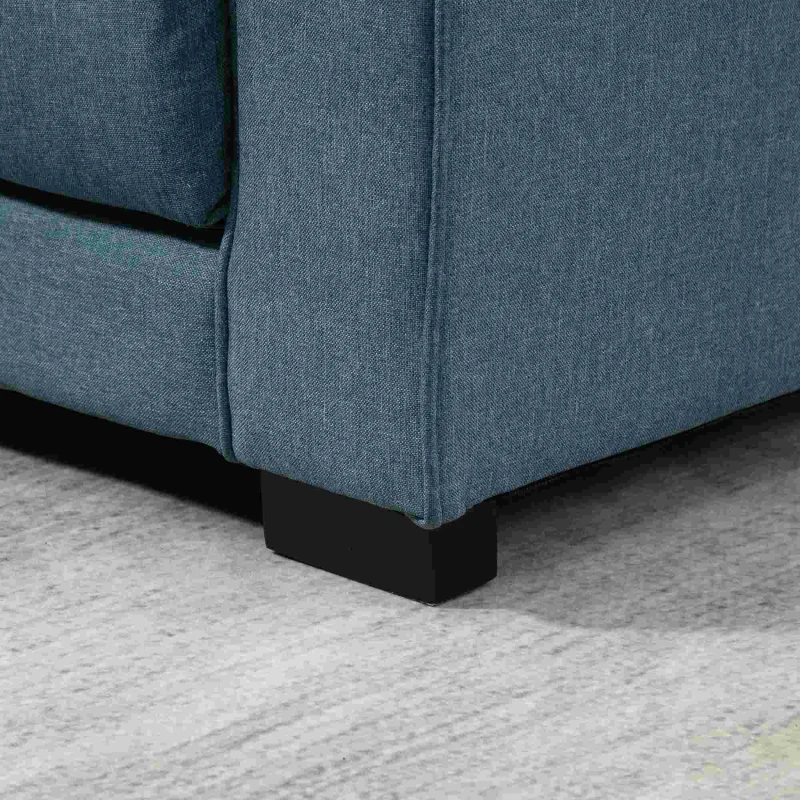 HOMCOM Canapé droit convertible 2 places - dossier capitonné - 147,5 x 75 x 85 cm - bleu