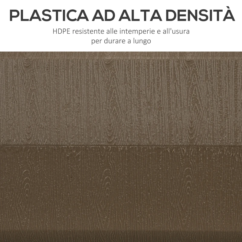 Outsunny Base per Ombrellone da Giardino Riempibile con Maniglia in HDPE e Acciaio, 49x49x36.5 cm, Marrone