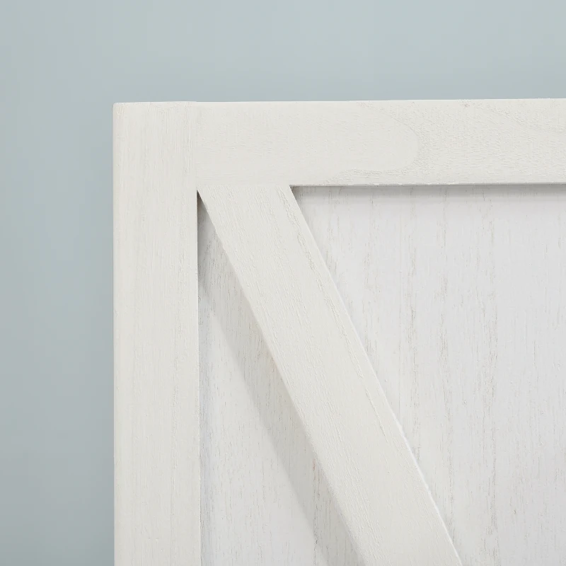 HOMCOM Paravento a 4 Ante per Interni, Divisorio in Legno per Camera e Ufficio, 182x170 cm, Bianco