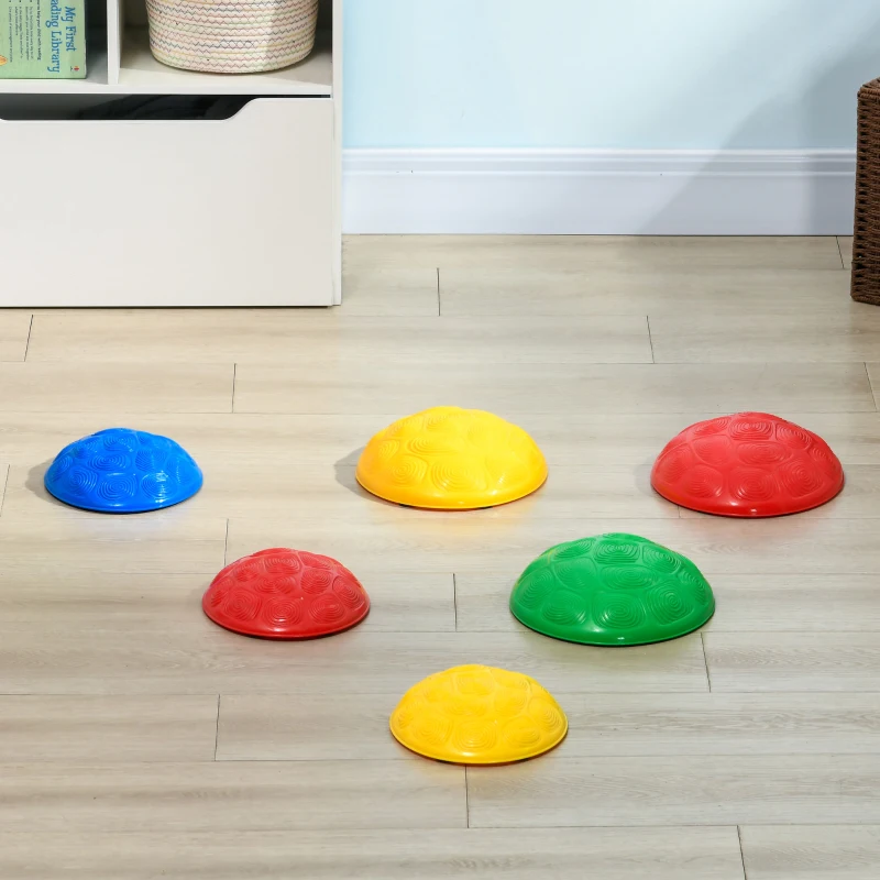 ZONEKIZ Conjunto de 6 Piezas Piedras de Equilibrio Apilables con Base Antideslizante para Entrenamiento de Equilibrio Multicolor