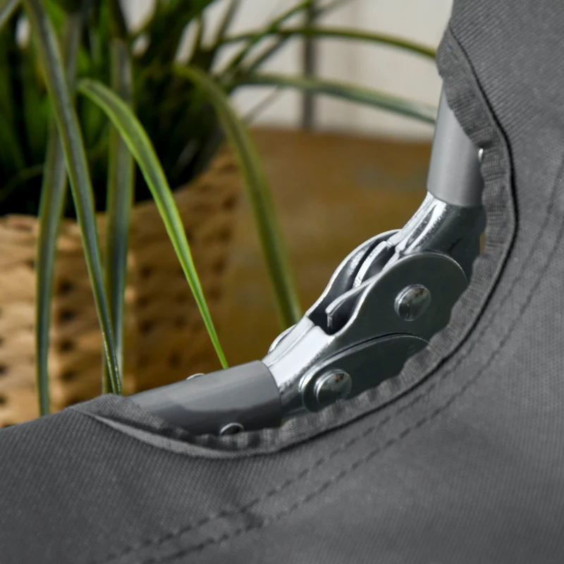 Outsunny Bain de Soleil transat Pliable Dossier réglable Multipositions métal et Polyester Gris