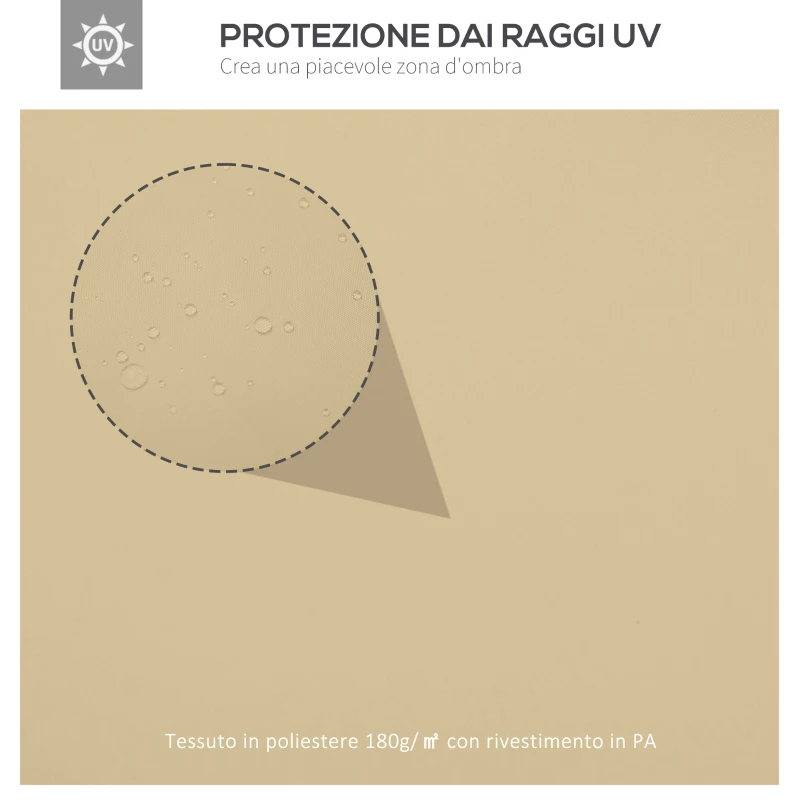 Outsunny Copertura di Ricambio per Gazebo 4x3 m in Poliestere Anti UV con Tetto a 2 Livelli, Crema