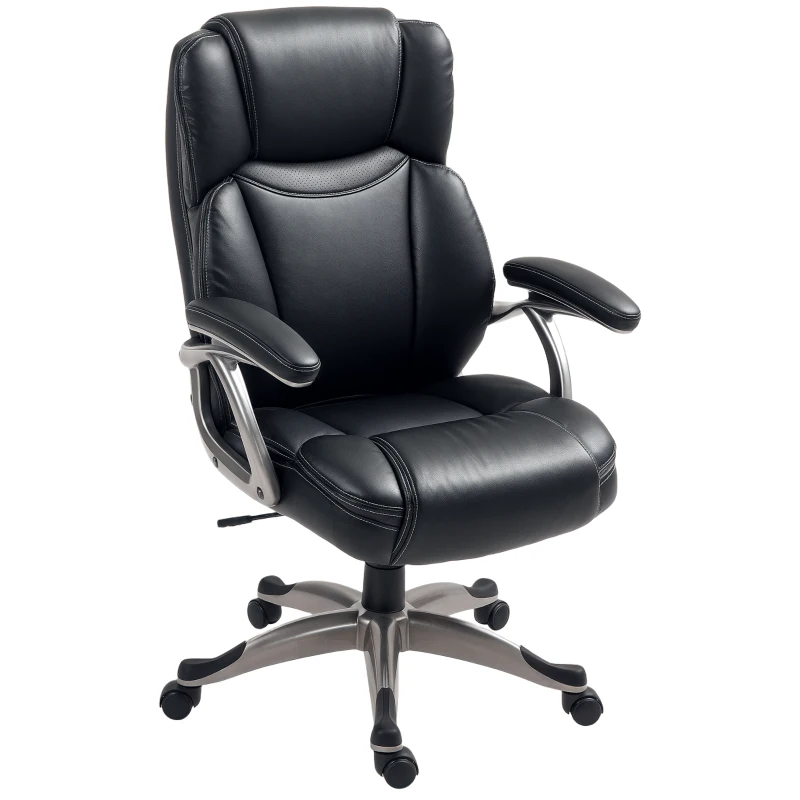 HOMCOM 49.5-59cm Faux Leather Office Chair - Black