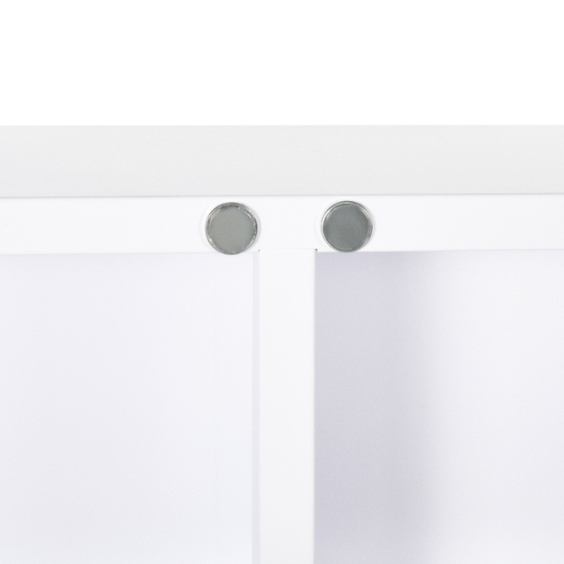 kleankin Armadietto Medicinali a 6 Ripiani con Serratura e 2 Chiavi, in Acciaio, 55x18x60 cm, Bianco