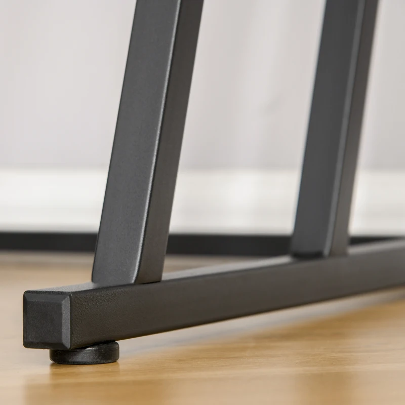 HOMCOM Escritorio Mesa de Ordenador 120x60x75 cm con Encimera de Madera y Patas de Metal Carga 30 kg Estilo Moderno para Oficina Estudio Dormitorio Natural y Negro