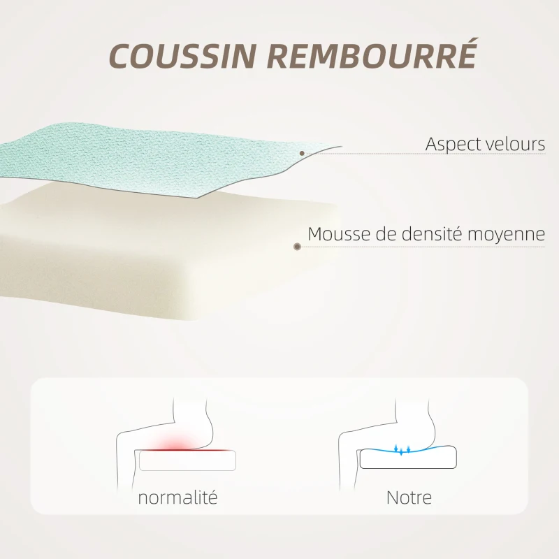 HOMCOM Chaise de bureau fauteuil de bureau en aspect velours rotative 360° hauteur assise réglable 56 x 59,5 x 66-75,5 cm vert