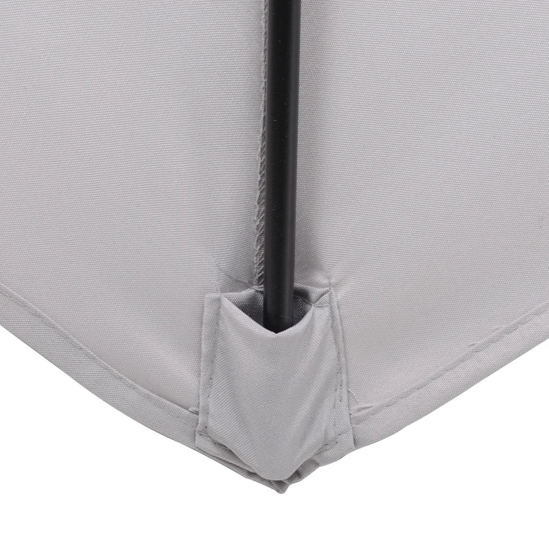 Outsunny Ombrellone 2x2 m da Giardino con Palo Centrale, Ombrellone per Esterno in Alluminio, Grigio Chiaro