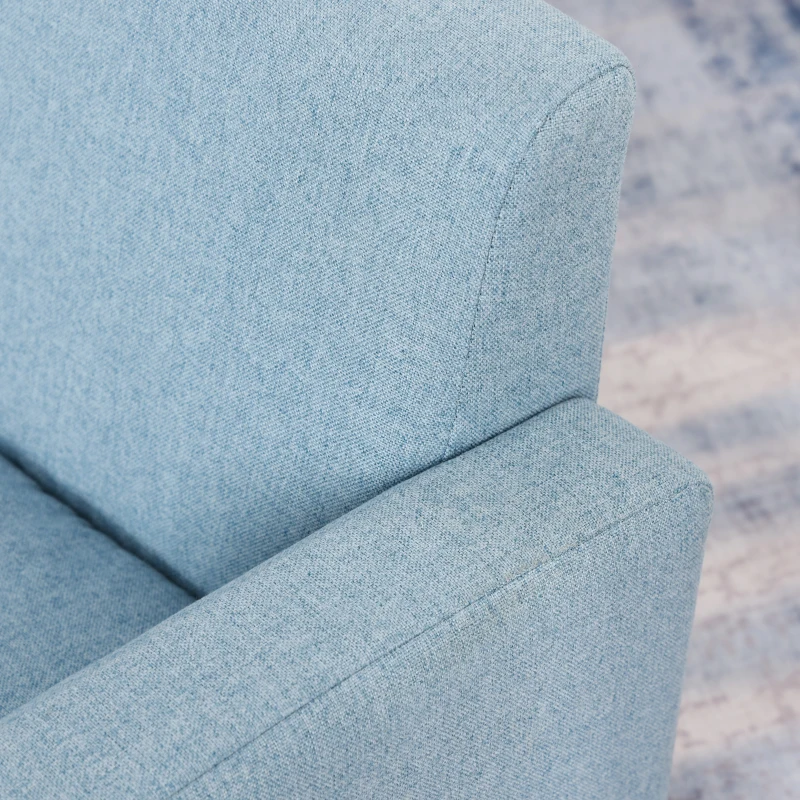 HOMCOM Children's Armchairs Toddler Chair Wood Frame Anti-Slip Legs High Back Bedroom Playroom Furniture Blue