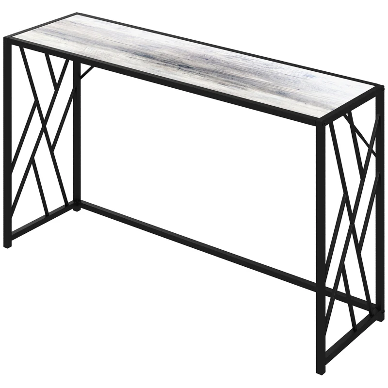 HOMCOM Console Table, Industrial Sofa Table with Metal Frame for Living Room, Hallway, 120 cm, Grey