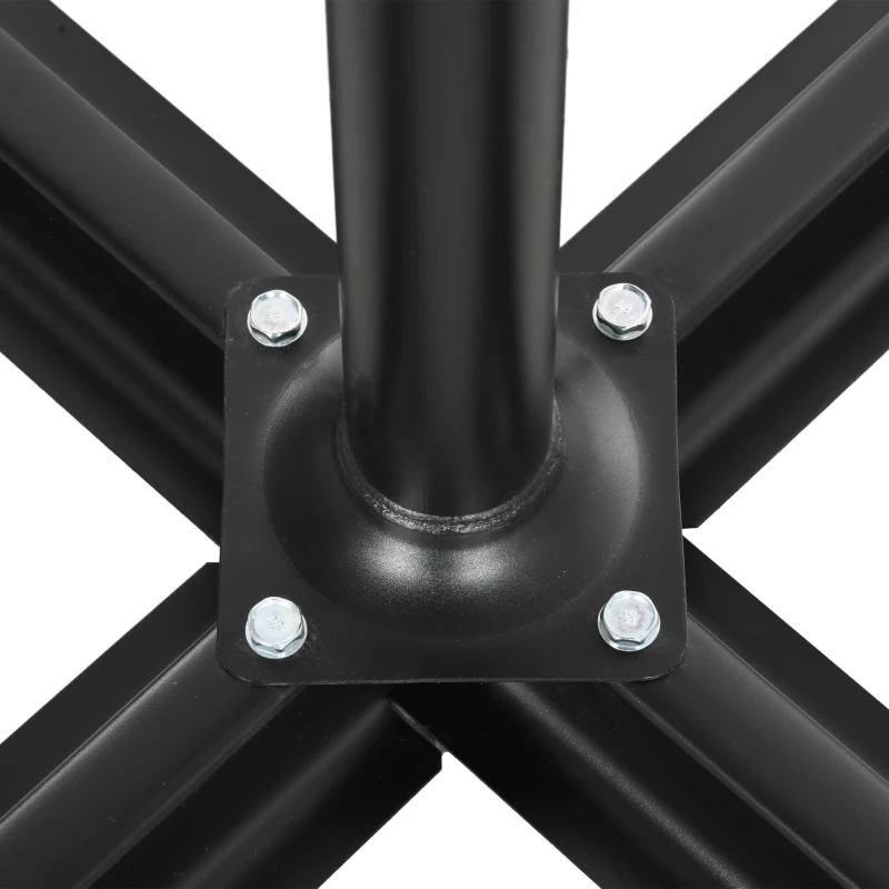 Outsunny Ombrellone Decentrato a 8 Stecche con Base a Croce, in Acciaio e Poliestere, Ø295x260 cm, Blu Scuro