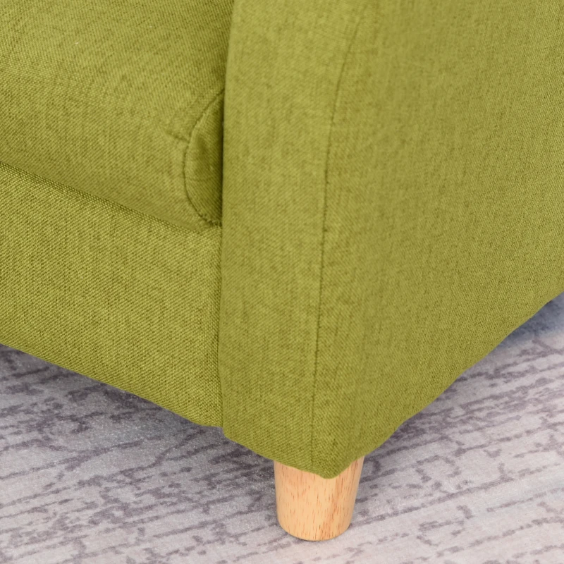 HOMCOM Children's Armchairs Toddler Chair Wood Frame Anti-Slip Legs High Back Bedroom Playroom Furniture Green