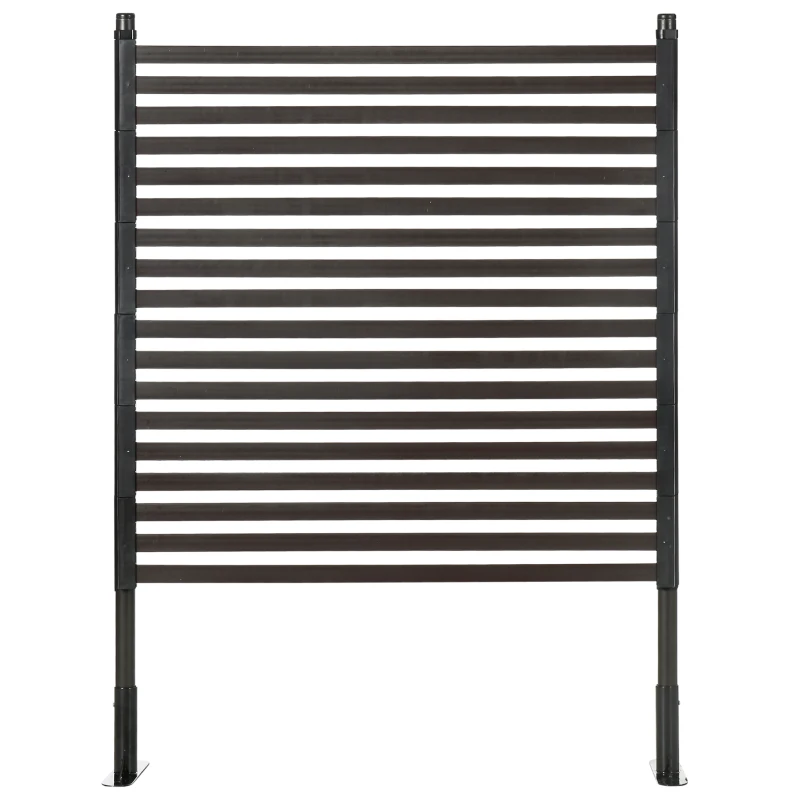 Outsunny Valla de Jardín de Acero con Revestimiento de PE 2 Modos de Instalación 93x22x120 cm Marrón
