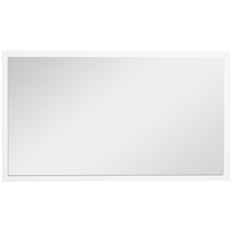 HOMCOM Miroir mural miroir rectangulaire 70 x 40 cm, verre épais 20 mm, pour salon, chambre à coucher, salle de bain, blanc