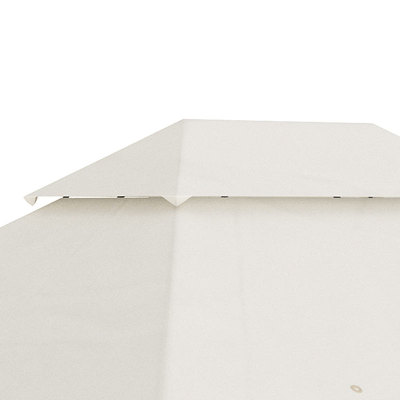 Outsunny Toldo de Repuesto para Pérgola con Techo de Doble Ventilación y 10 Orificios de Drenaje para Patio Jardín 4x3 m Crema