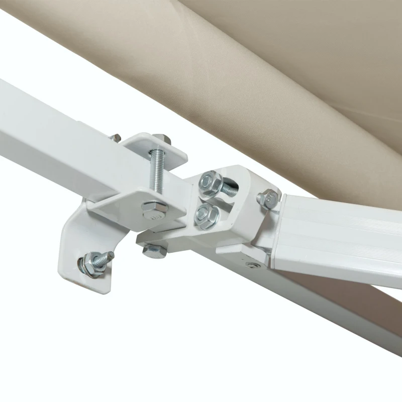 Outsunny Tenda da Sole per Esterno Avvolgibile a Bracci con Apertura a Manovella, 350x250 cm, Crema