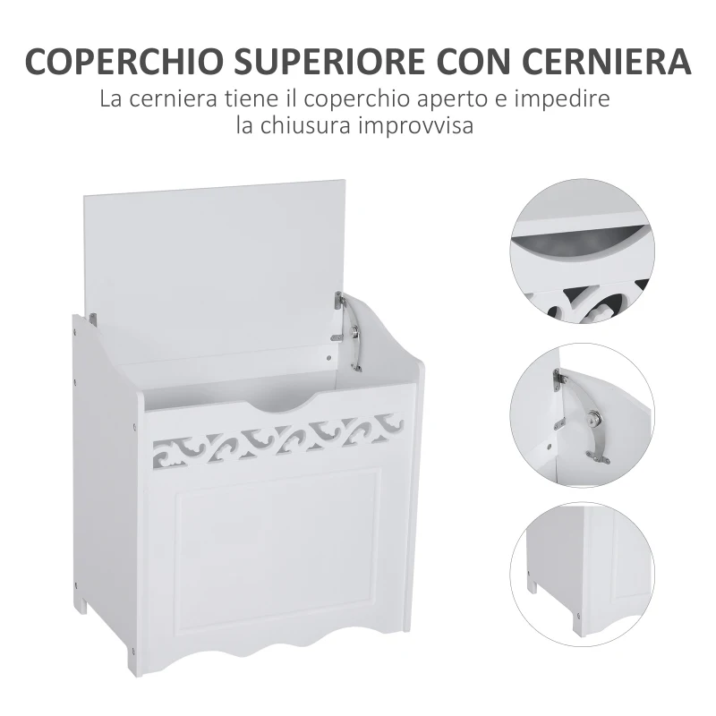 HOMCOM Mobiletto da Bagno in Legno