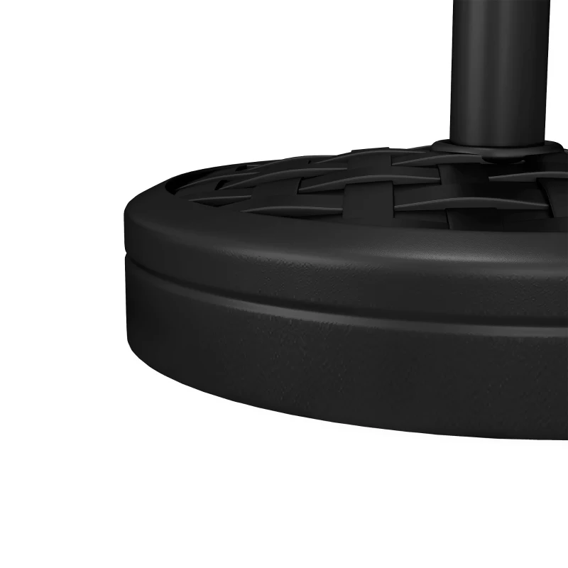 Outsunny Outusnny Base per Ombrellone da 18 kg con Manovella Girevole, in Acciaio, HDPE e Cemento, Ø45x36 cm, Nero