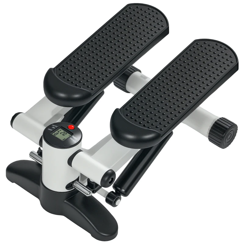 SPORTNOW Mini Stepper Machine, with LCD Monitor, Non-Slip Pedals, White