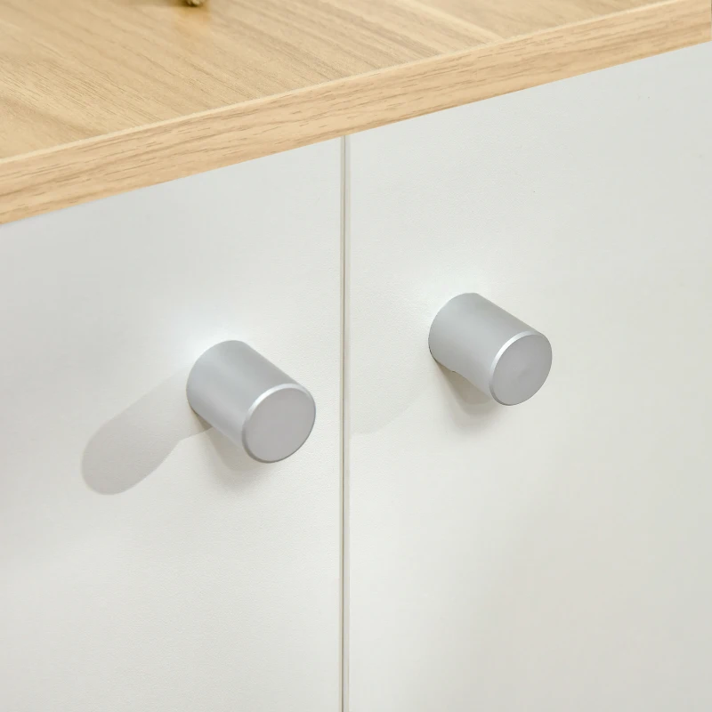 PawHut Mobile Lettiera per Gatti con 2 Ante e Ripiano Interno Estraibile, 60x55x62.5cm - Bianco e Legno