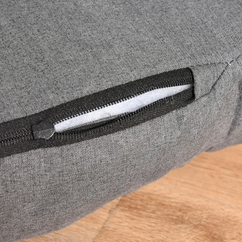 HOMCOM Poltrona Letto Singolo con Cuscino e Schienale Reclinabile su 5 Livelli, 62x78x70 cm, Grigio