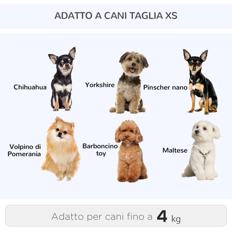 PawHut Trasportino Zaino  2 in 1 per Cani e Gatti con Tasche Laterali, Maniglia Telescopica e Ruote, 42x25x55cm, Grigio