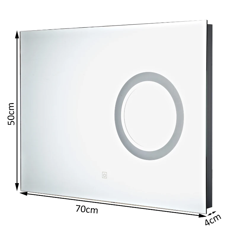 Homcom Mirroir pour Salle de Bains avec LED 9 W Blanc 84 x 64 x 15 cm