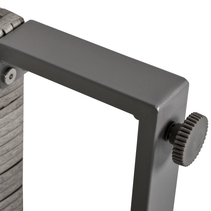 Outsunny 4 Pieces PE Rattan Garden Furniture with Cushion, Outdoor Wicker Conservatory Sofa Set w/ Armchairs, Loveseat, Glass Top Coffee Table, Grey