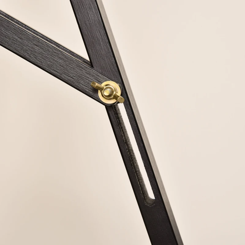 HOMCOM Cavalletto Pittura, 135 cm Cavalletto Treppiede per Dipingere su Tela, Cavalletto in Legno di Pino Regolabile, Portatile e Pieghevole con Pennello per Studio, Artisti e Pittori, Nero