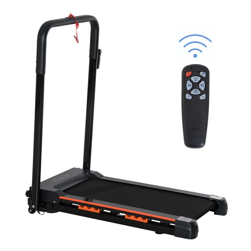 HOMCOM Cinta de Correr Plegable Cinta de Andar 1-6 km/h con Botón de Emergencia Pantalla LCD Control Remoto Potencia de Motor 500W Ahorra Espacio 105x56x108,5 cm Negro