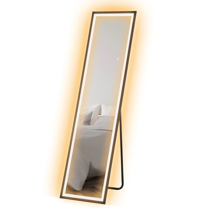 HOMCOM 150 x 40cm Full Length Mirror, with Adjustable Lights - Black