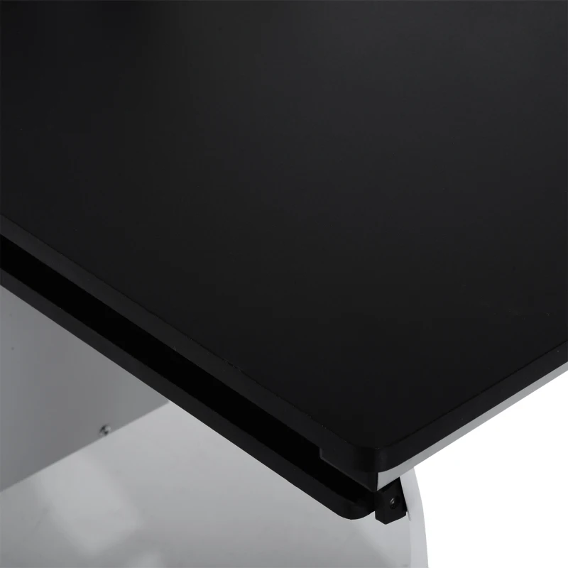 Vinsetto Scrivania per Computer con Ripiano, Cassetto e Armadietto, in MDF e Ferro, 100x52x75 cm, Bianca e Nera