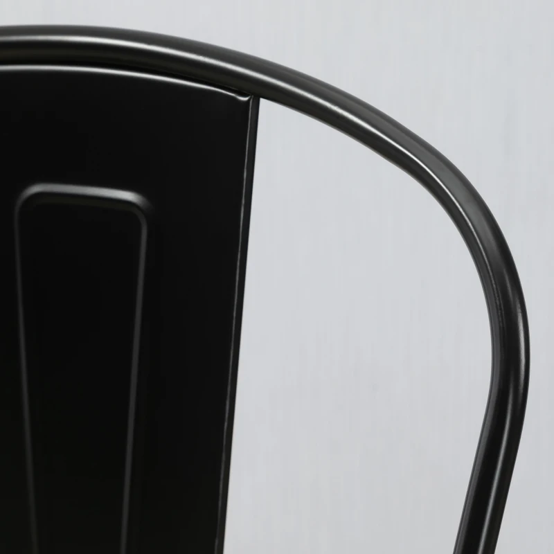 HOMCOM Lot de 4 tabourets de Bar Industriel avec Dossier Repose-Pied Hauteur Assise 76 cm métal café foncé Panneaux Multicouches Imitation Bois Clair