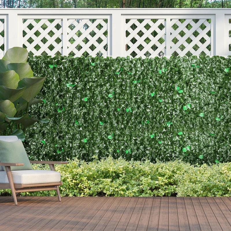 Outsunny Haie Artificiel Brise-Vue décoration Rouleau 3L x 1H m Feuillage réaliste Anti-UV Vert