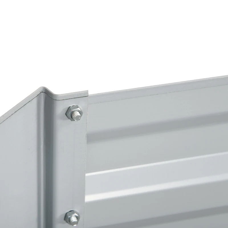 Outsunny Raised Beds for Garden, Galvanised Steel Outdoor Planters with Multi-reinforced Rods, 180 x 90 x 59 cm, Light Grey
