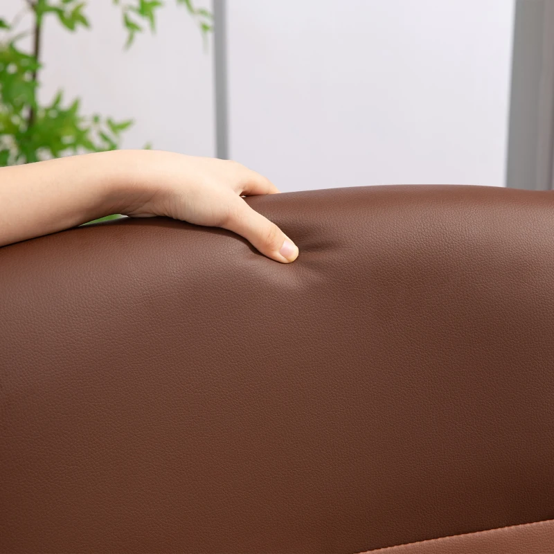 HOMCOM Chaise bureau fauteuil de bureau avec hauteur réglable, dossier haut, fonction à bascule, charge 120 Kg, marron foncé