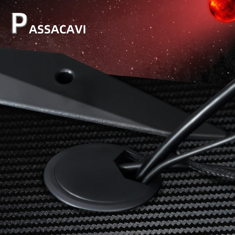 HOMCOM Scrivania PC Postazione Gaming con Gancio per Cuffie e Porta Tazza, Metallo e Legno, 122x66x96cm, Nero e Rosso