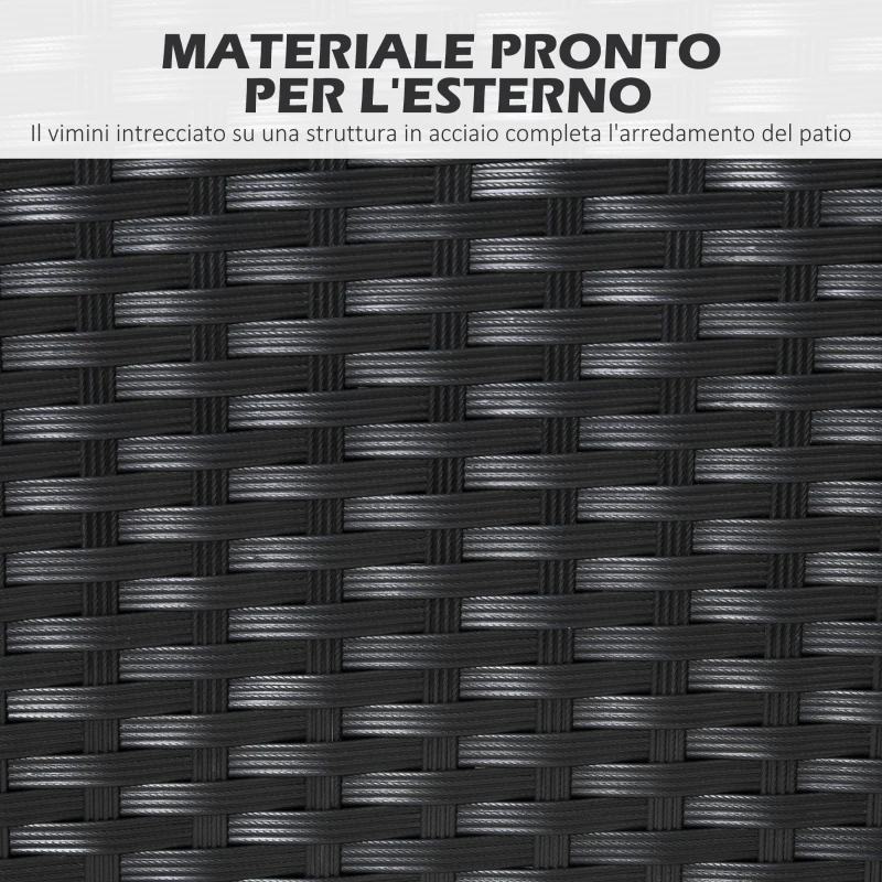 Outsunny Set da Giardino 7 Pezzi in Rattan PE con Tavolo da Pranzo 150x90x72 cm e 6 Sedie 58x62x87 cm con Cuscini