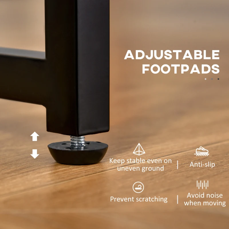 HOMCOM Computer Desk with 3-Tier Storage Shelves Writing Desk with Two Side Compartments for Home Office, Study, 115 x 55 x 75 cm, Grey