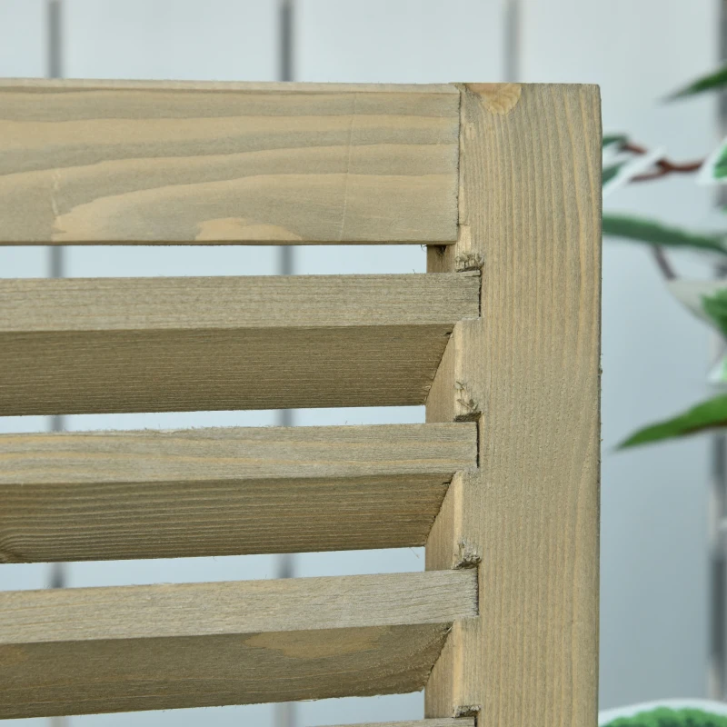 Outsunny Cobertizo Madera Caseta de Exterior Armario para Herramientas de Jardinería Persiana Delantera Compartimientos de Diferentes Tamaños 87x46,5x160cm Madera Maciza