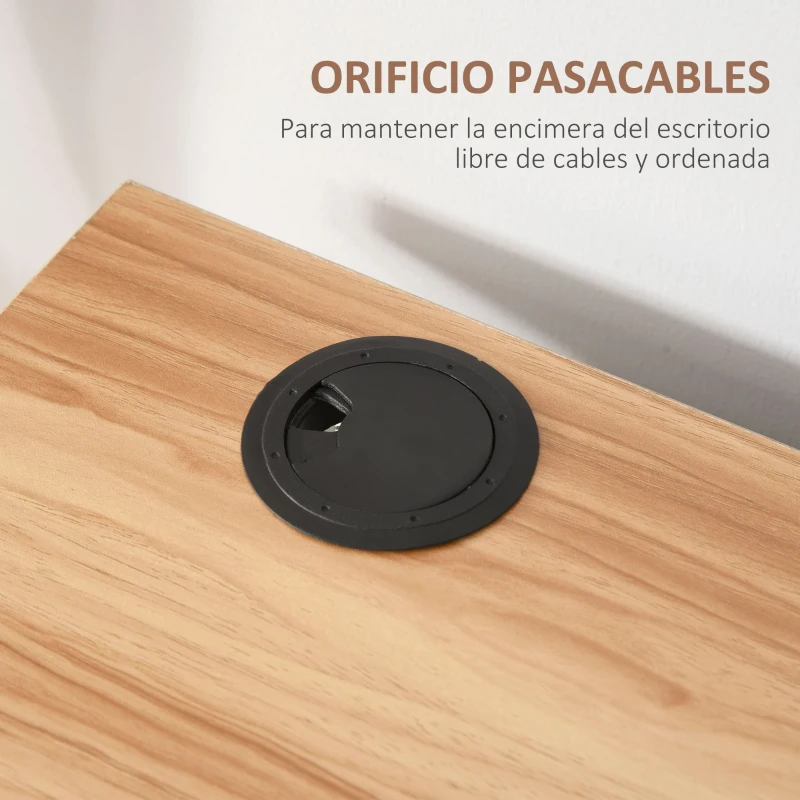 HOMCOM Mesa de Ordenador PC Escritorio con Estantes para Oficina Hogar Tipo Esquinera Forma L 136x130x72cm Madera