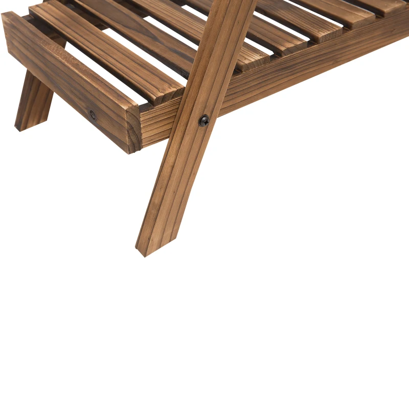 Outsunny Étagère à fleurs pyramidale en bois - porte plante bois 3 étagères - dim. 86L x 28l x 100H cm - bois massif de sapin foncé