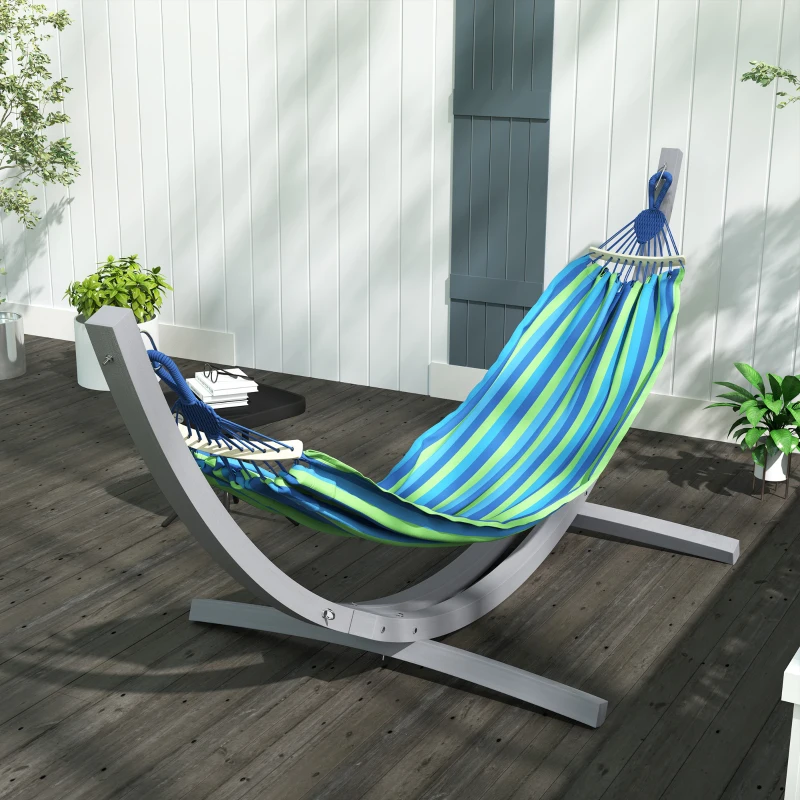 Outsunny 3.25m Wooden Hammock Stand Universal Fit Garden Picnic Camp Accessories, Grey