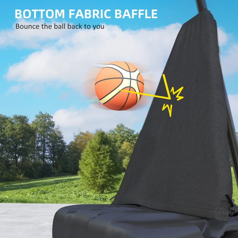 SPORTNOW 245-305cm Adjustable Basketball Hoop and Stand, with Wheels, Black