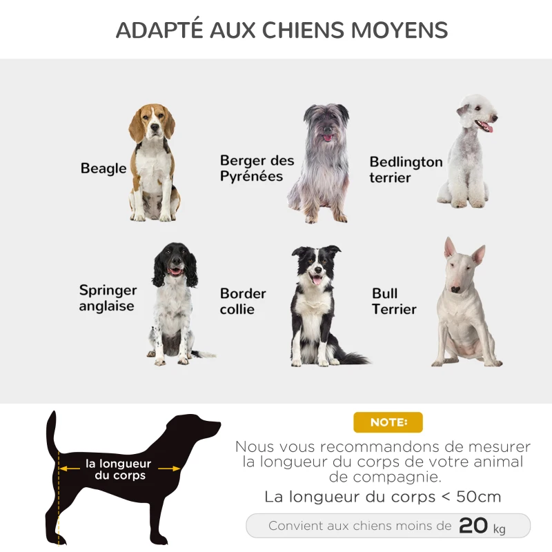 PawHut Lit pour chien chat lit de camp grand confort sur pieds tissu oxford textilène micro-perforé