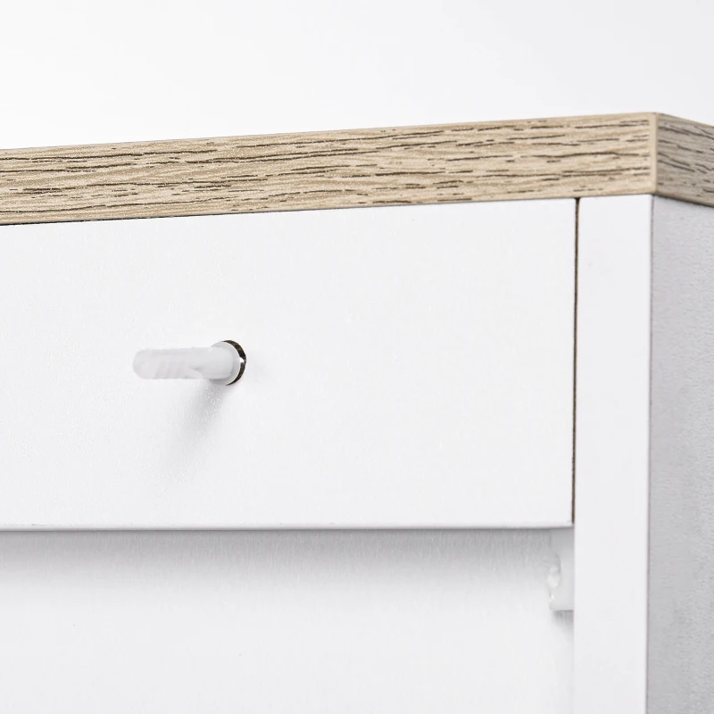 HOMCOM Aparador de Salón Mueble Buffet con 3 Puertas y Estantes Ajustables para Cocina Comedor Estilo Nórdico 90x30x90 cm Blanco(m-8)